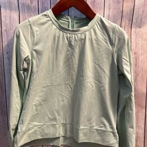 Lululemon Women's Mint Green Long Sleeve Top Size 8 zipper back